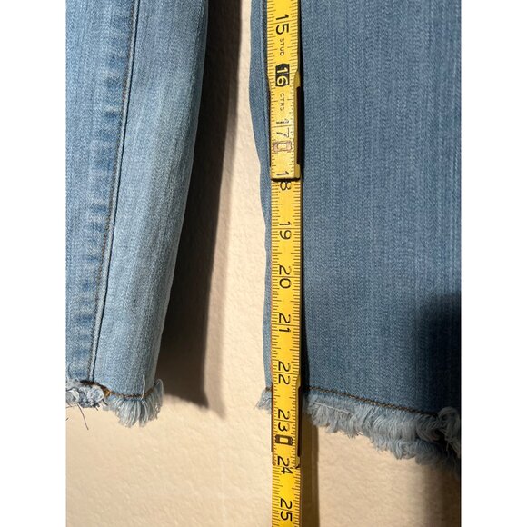 The Pioneer Woman Embroidered Floral Capri Wide-Leg Jeans 2X Frayed Hem Stretch - Picture 9 of 9